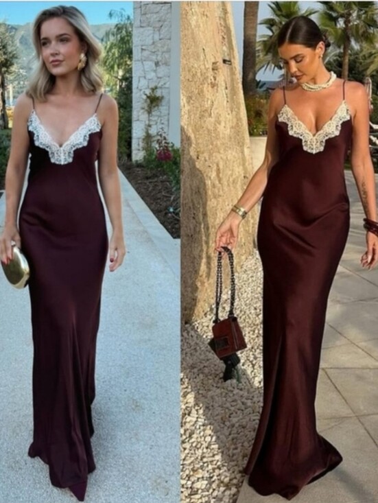 Zara Dresses & Skirts - Zara satin lace slip maxi long dress size M